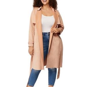 Rebel Wilson X Angels Faux Suede Trench Coat sz 1X